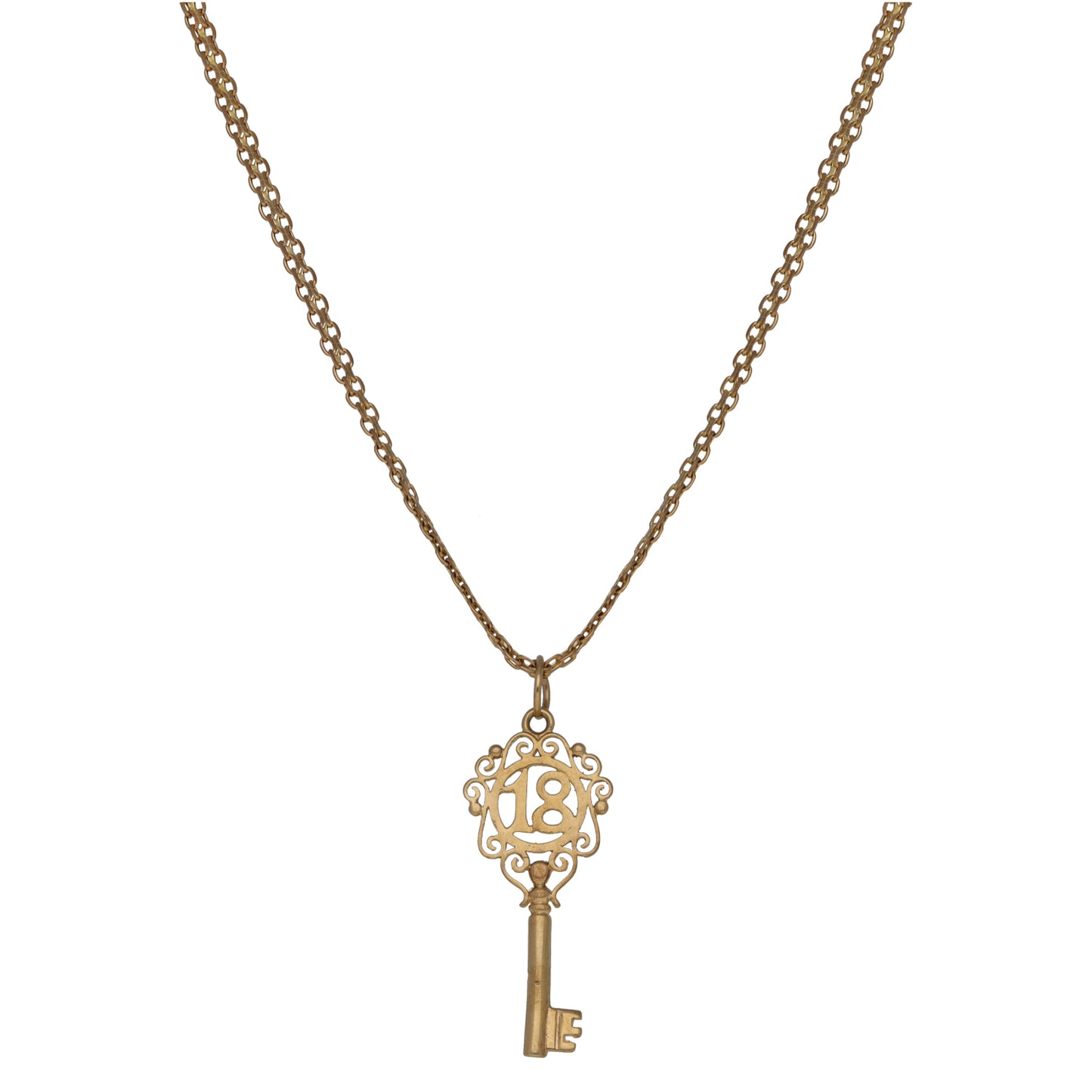 9ct Gold Key Pendant With Chain