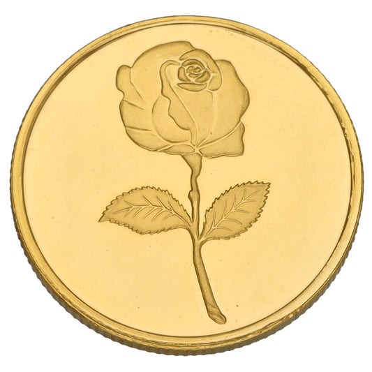 24ct Gold 8g Rose Flower Coin Bar