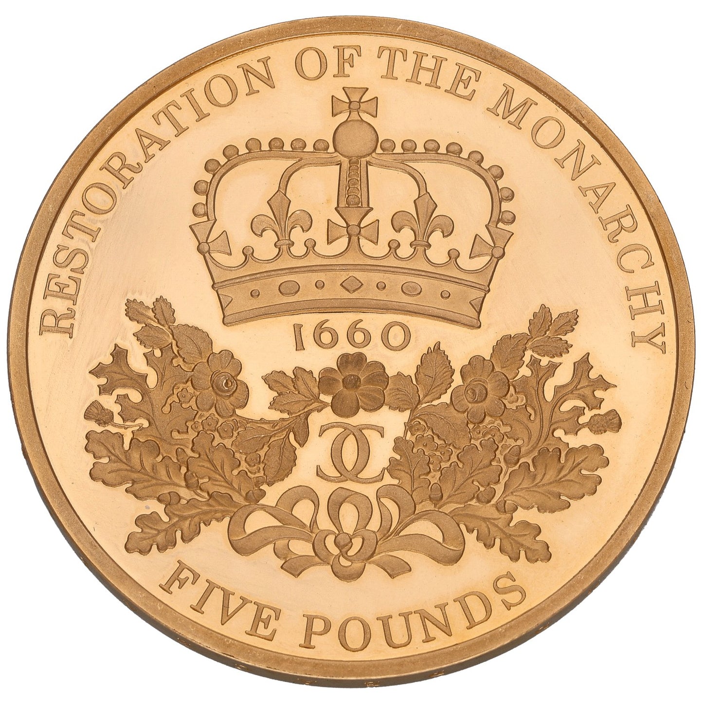 22ct Gold Restoration Of The Monarchy Five Pounds Coin 2010
