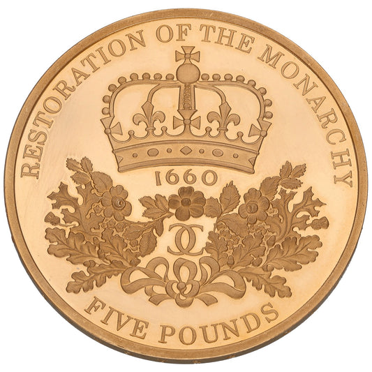 22ct Gold Restoration Of The Monarchy Five Pounds Coin 2010