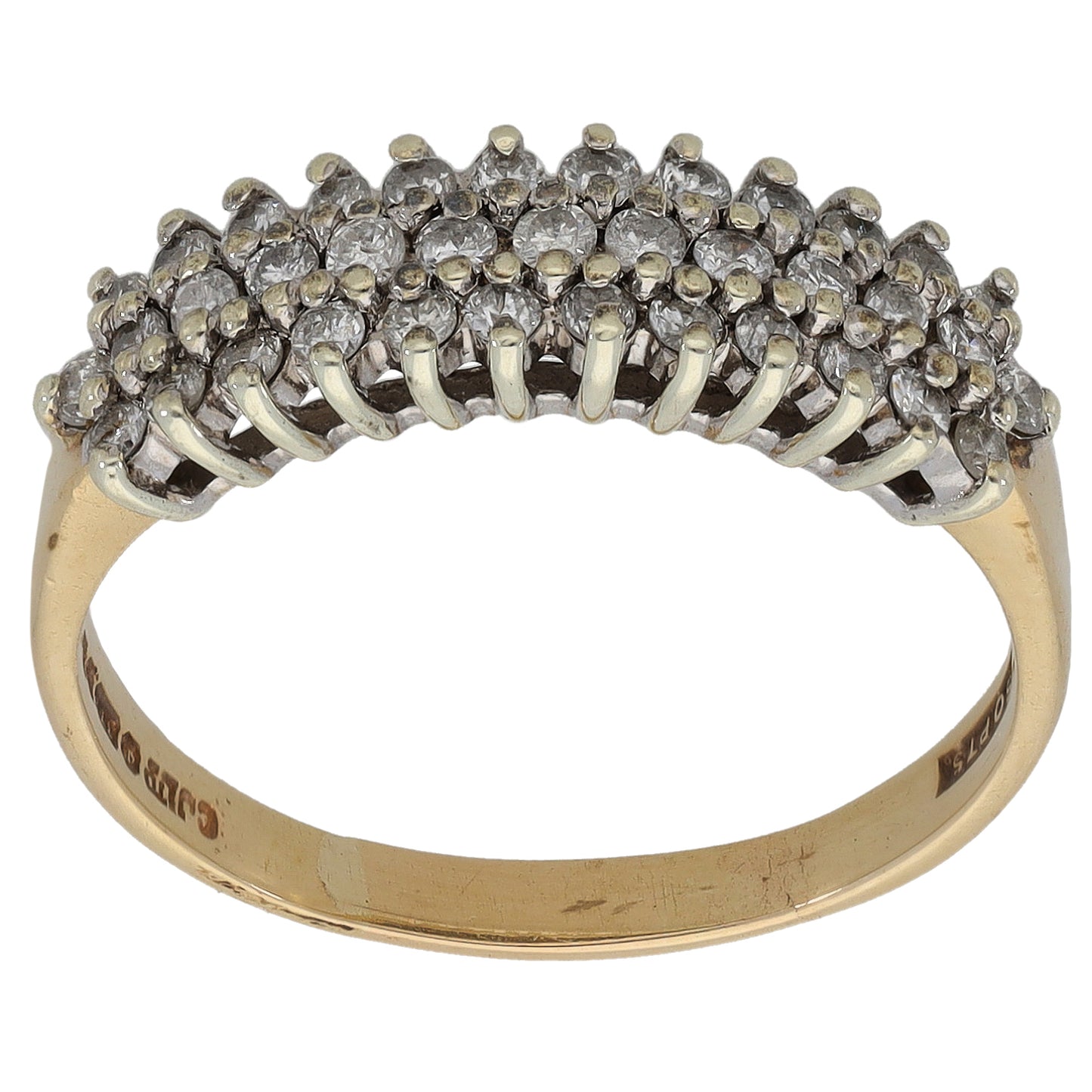 9ct Gold 0.37ct Diamond Half Eternity Ring Size N