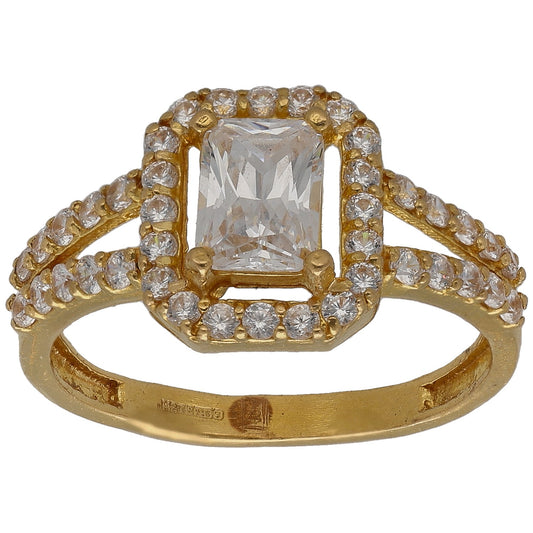 22ct Gold Cubic Zirconia Dress/Cocktail Ring Size Q