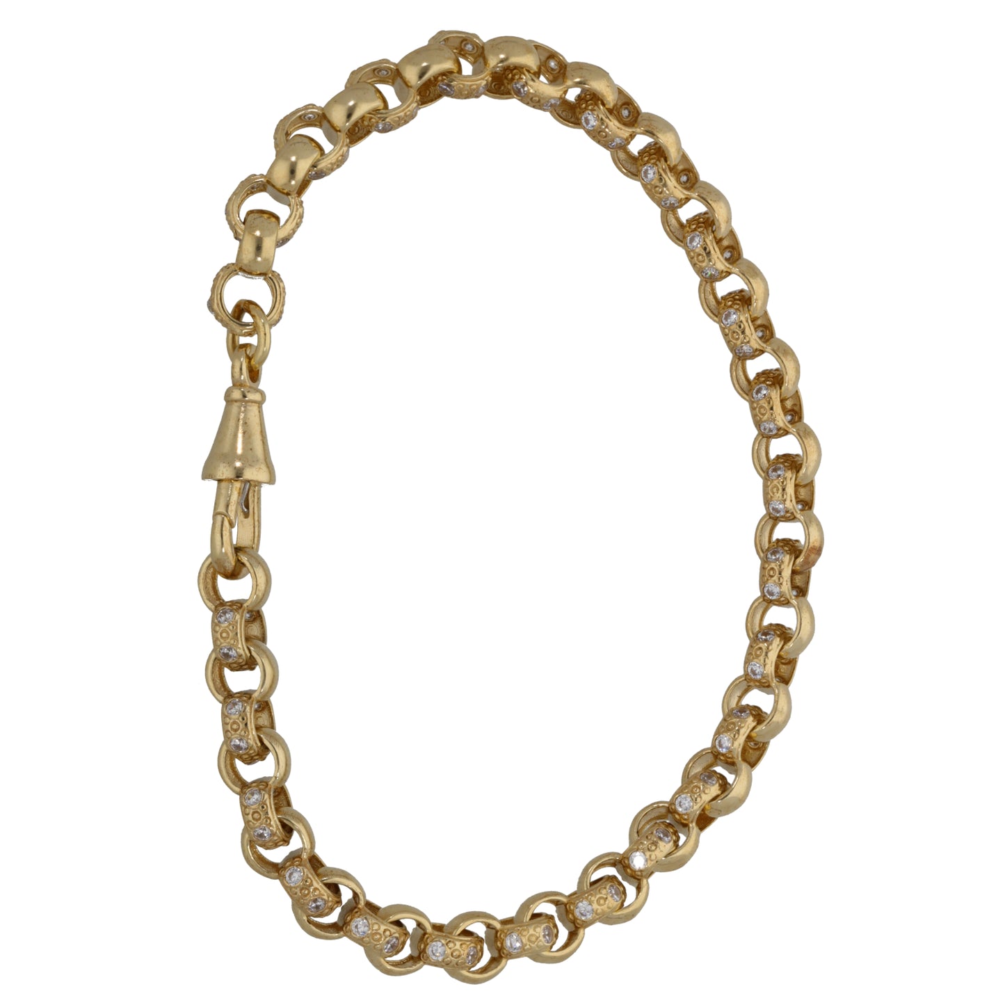 9ct Gold Cubic Zirconia Belcher Bracelet