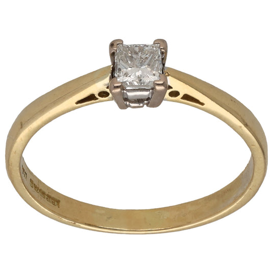 9ct Gold 0.33ct Diamond Solitaire Ring Size Q