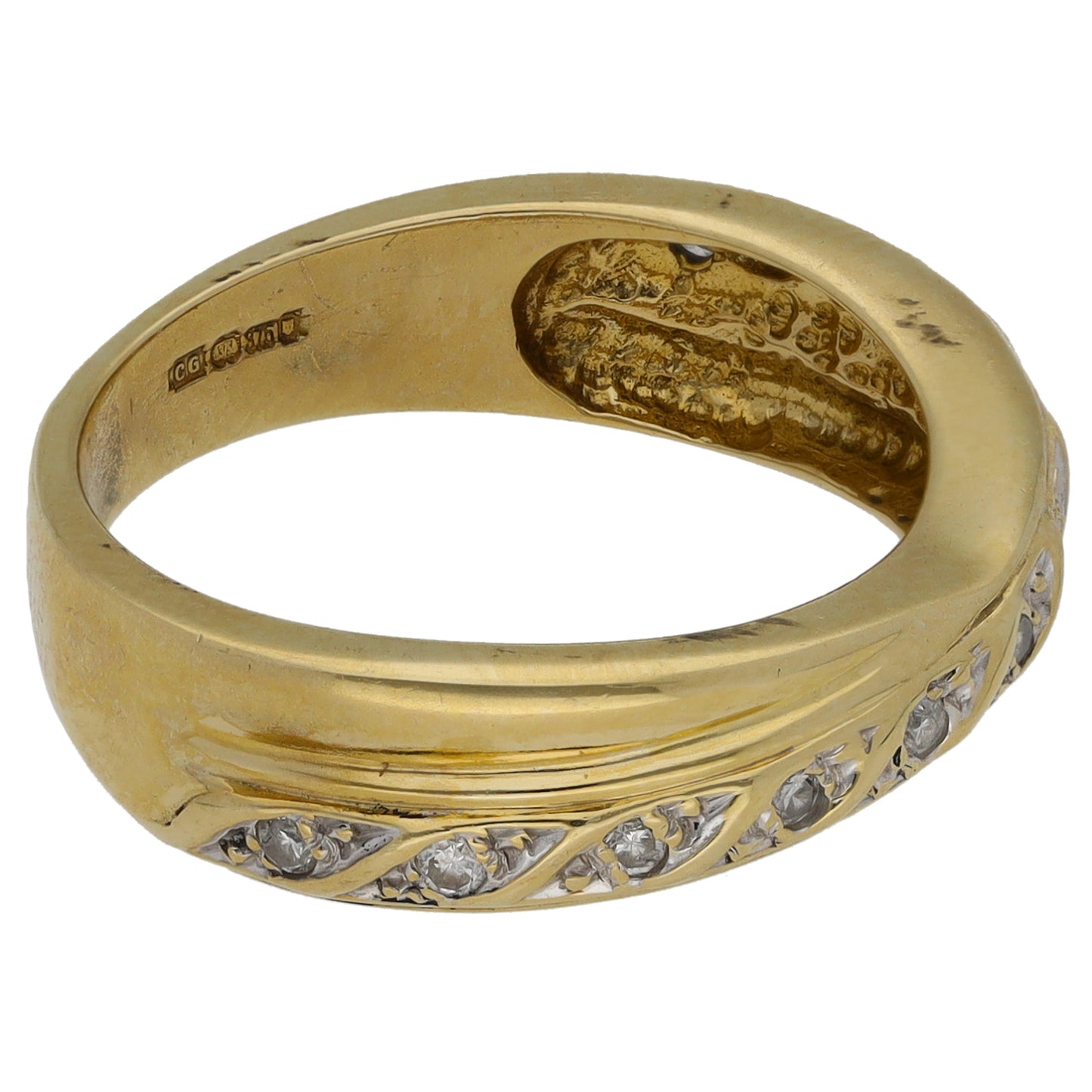 9ct Gold 0.10ct Diamond Half Eternity Ring Size M