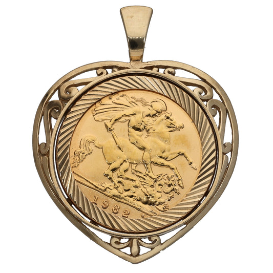 9ct Gold Half Sovereign Coin Pendant