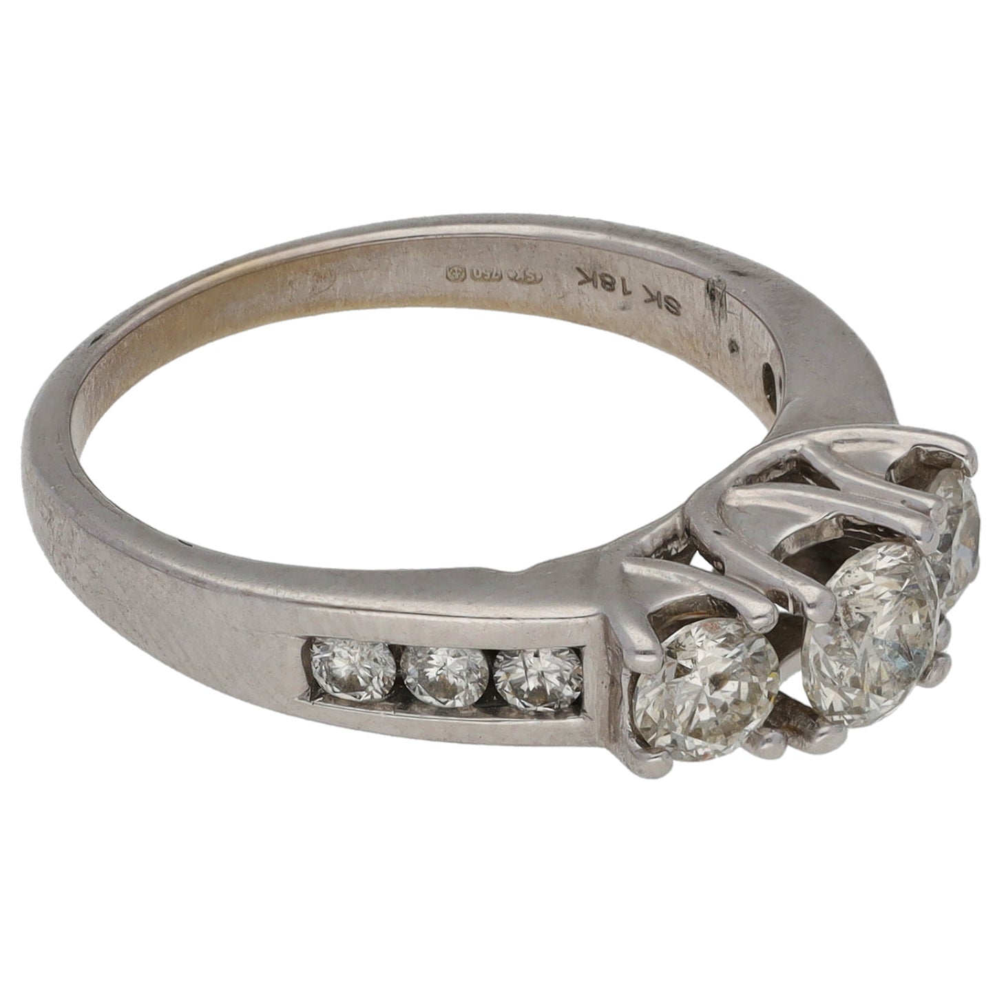 18ct White Gold 1.00ct Diamond Dress/Cocktail Ring Size M