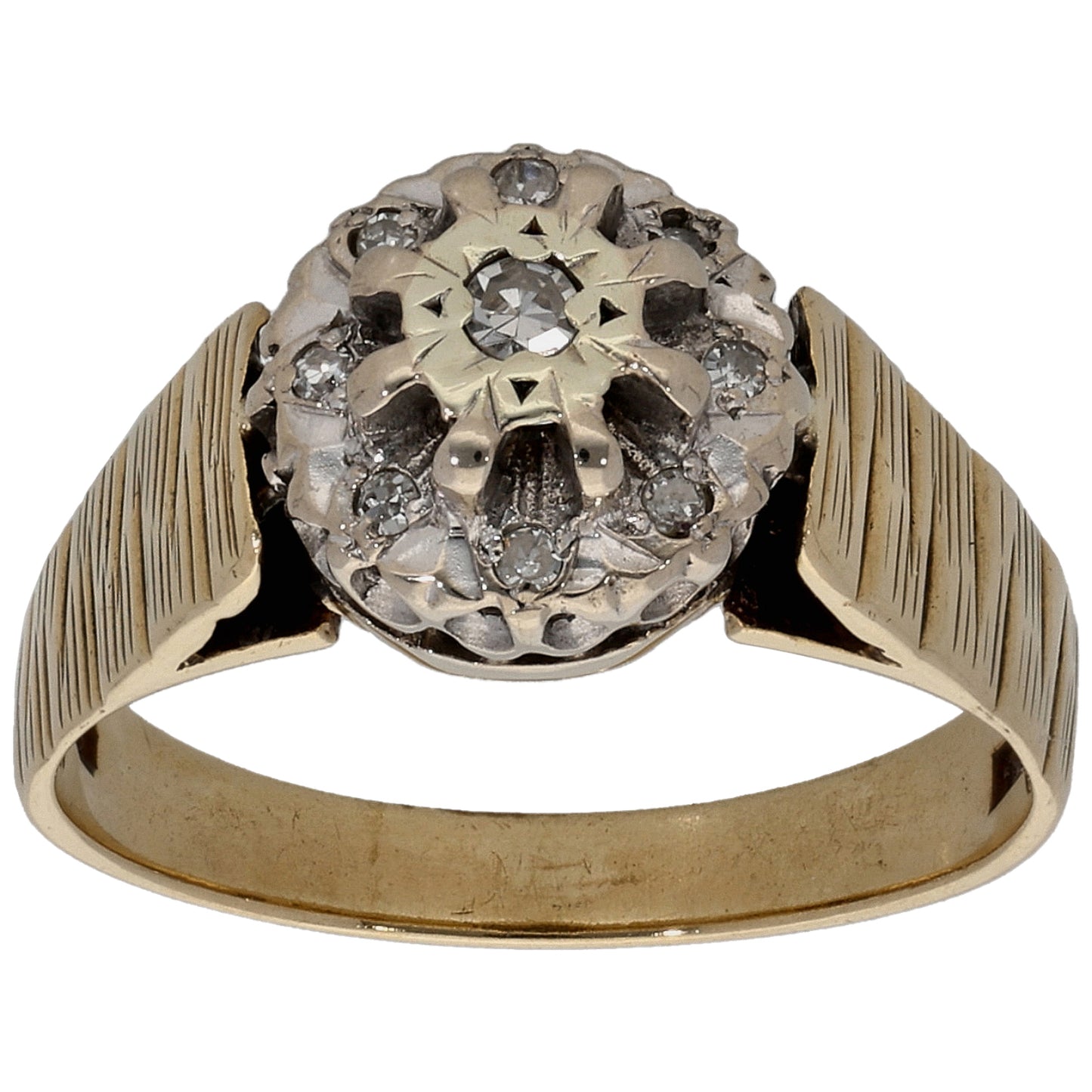 9ct Gold 0.07ct Diamond Cluster Ring Size K