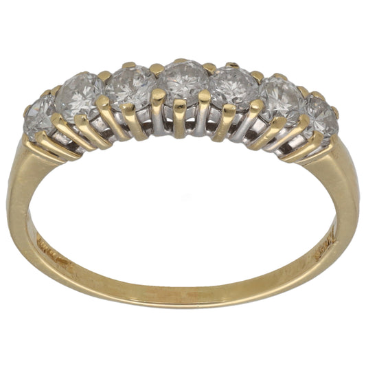 18ct Gold 0.49ct Diamond Half Eternity Ring Size R