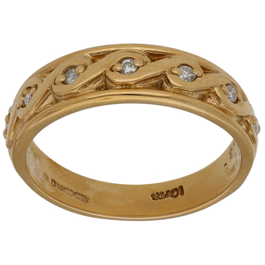 9ct Gold 0.07ct Diamond Half Eternity Ring Size O