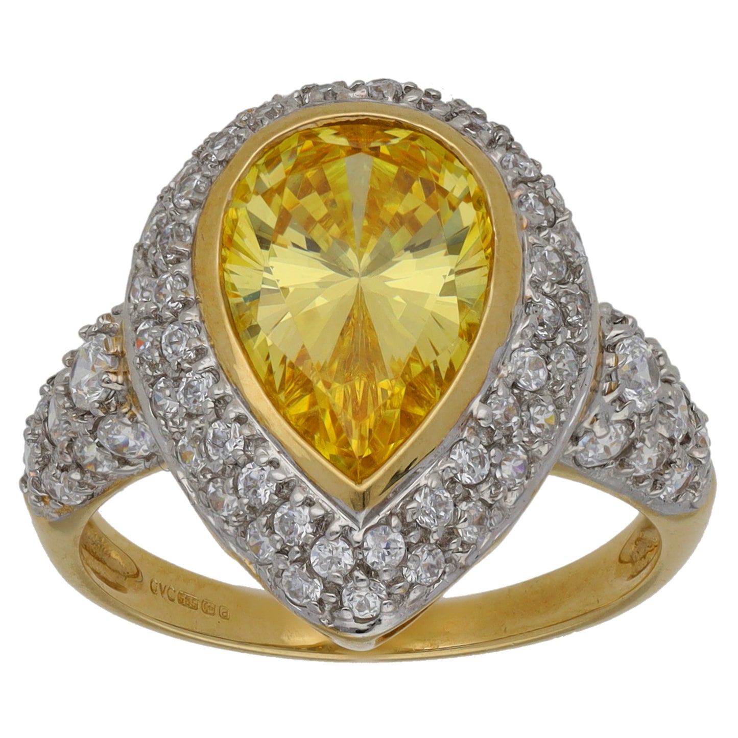 14ct Gold Imitation Gems Dress/Cocktail Ring Size N