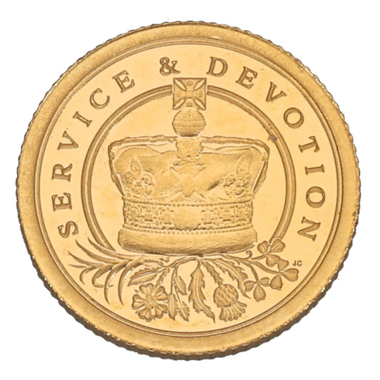 22ct Gold Queen Elizabeth II Service & Devotion Eighth Sovereign Coin 2022
