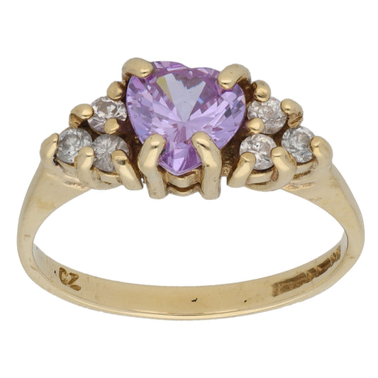 9ct Gold Cubic Zirconia Dress/Cocktail Ring Size K