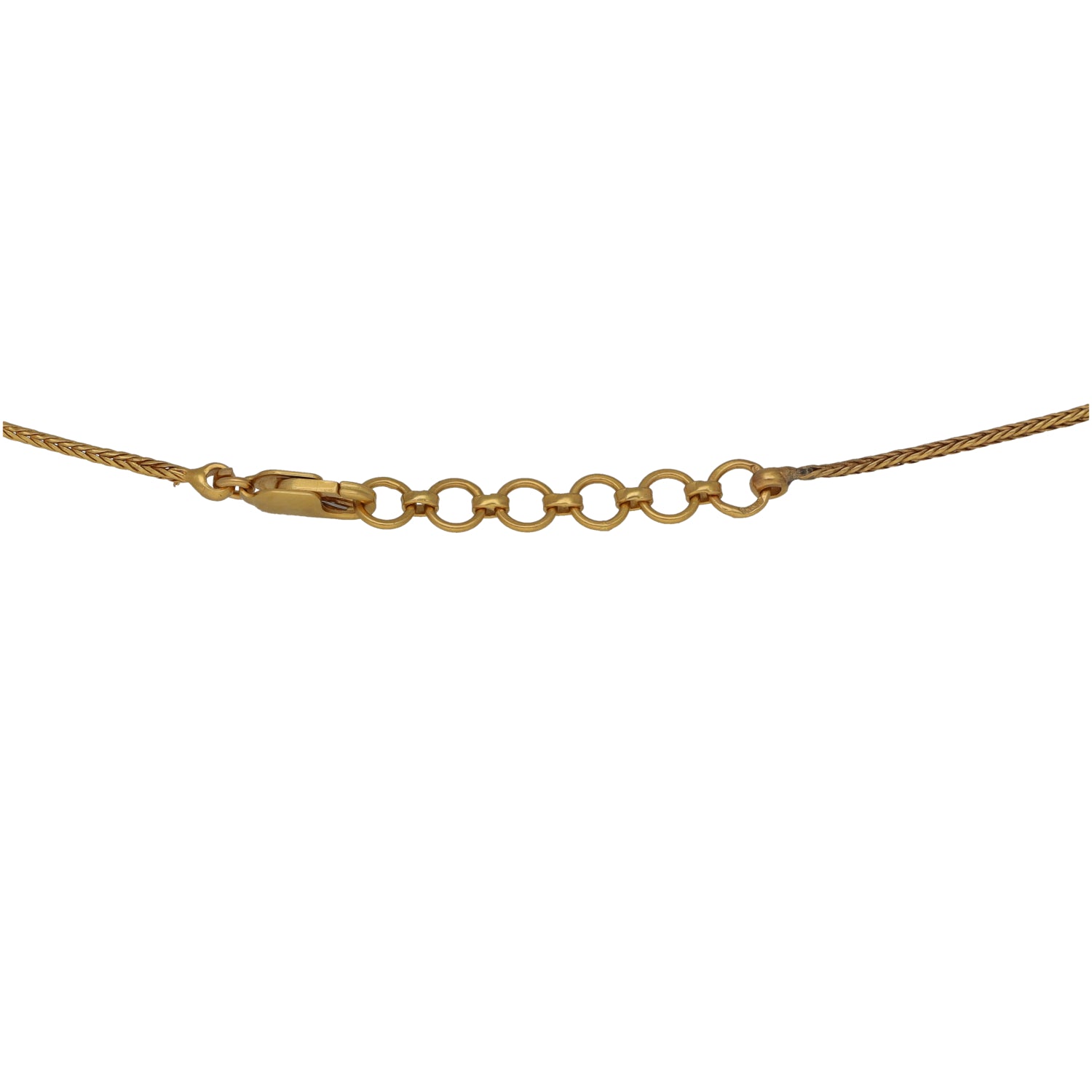 Gold-tone chain necklace with spring-ring clasp and linked extension