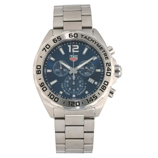 Tag Heuer Formula 1 CAZ101K Stainless steel sports wristwatch, dark dial, tachymeter bezel, chronograph subdials