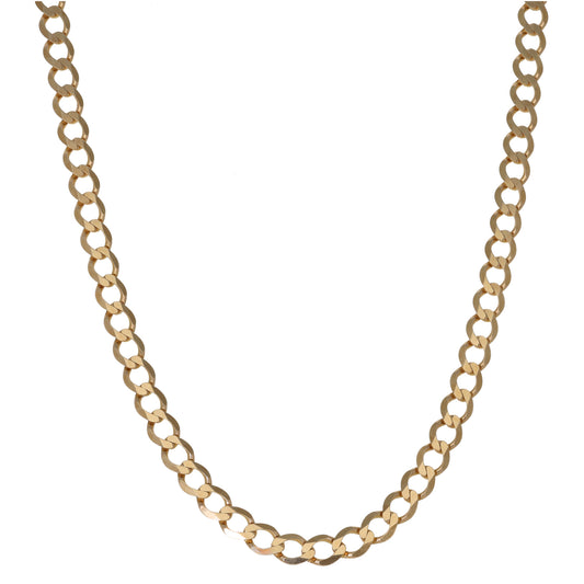 9ct Gold Curb Chain 18"