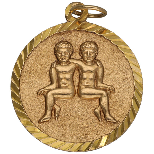 9ct Gold Gemini Pendant