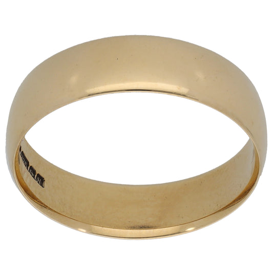 9ct Gold Plain Wedding Ring Size N