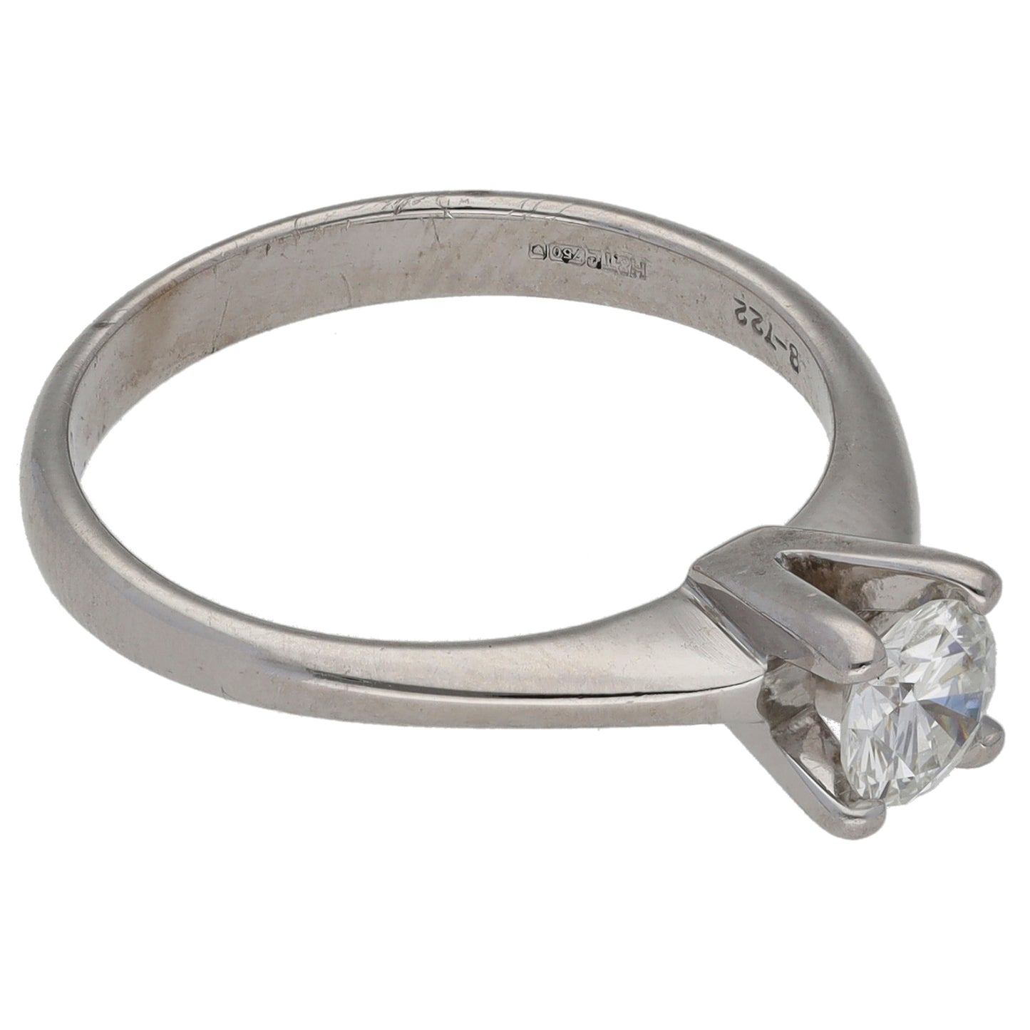 18ct White Gold 0.35ct Diamond Solitaire Ring Size M