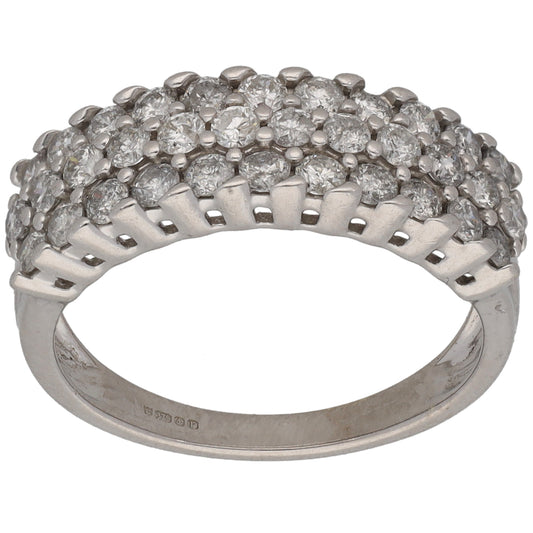9ct White Gold 1.02ct Diamond Dress/Cocktail Ring Size L