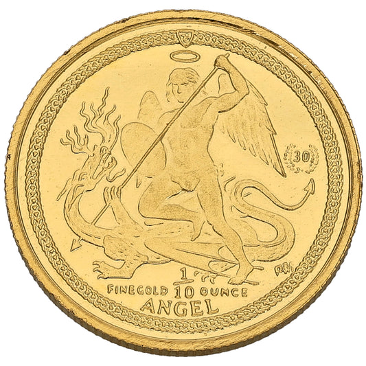 24ct Gold Isle Of Man Angel 1/10 OZ Coin 2014