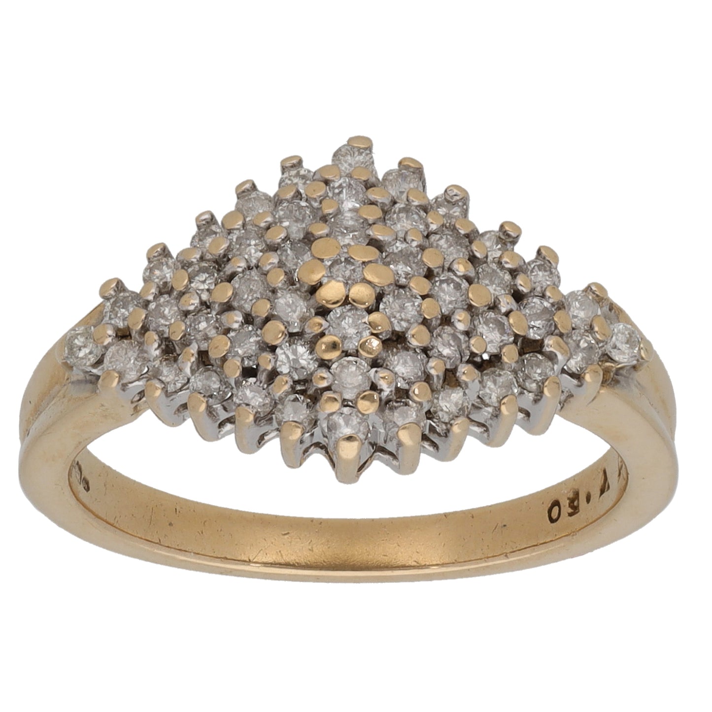 9ct Gold 0.50ct Diamond Cluster Ring Size L