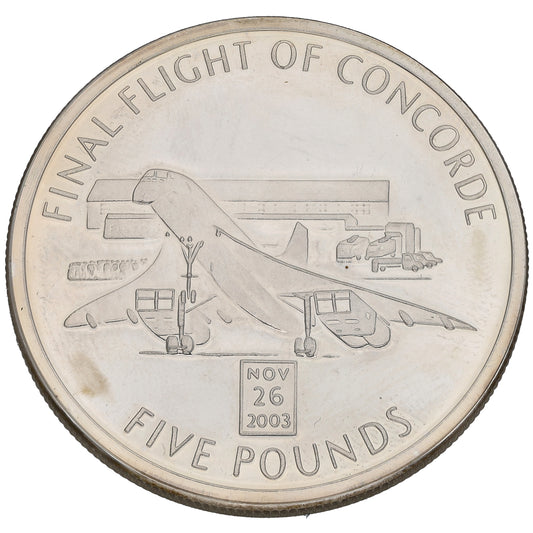 Sterling Silver Final Flight Of The Concorde Five Pounds Coin 2006