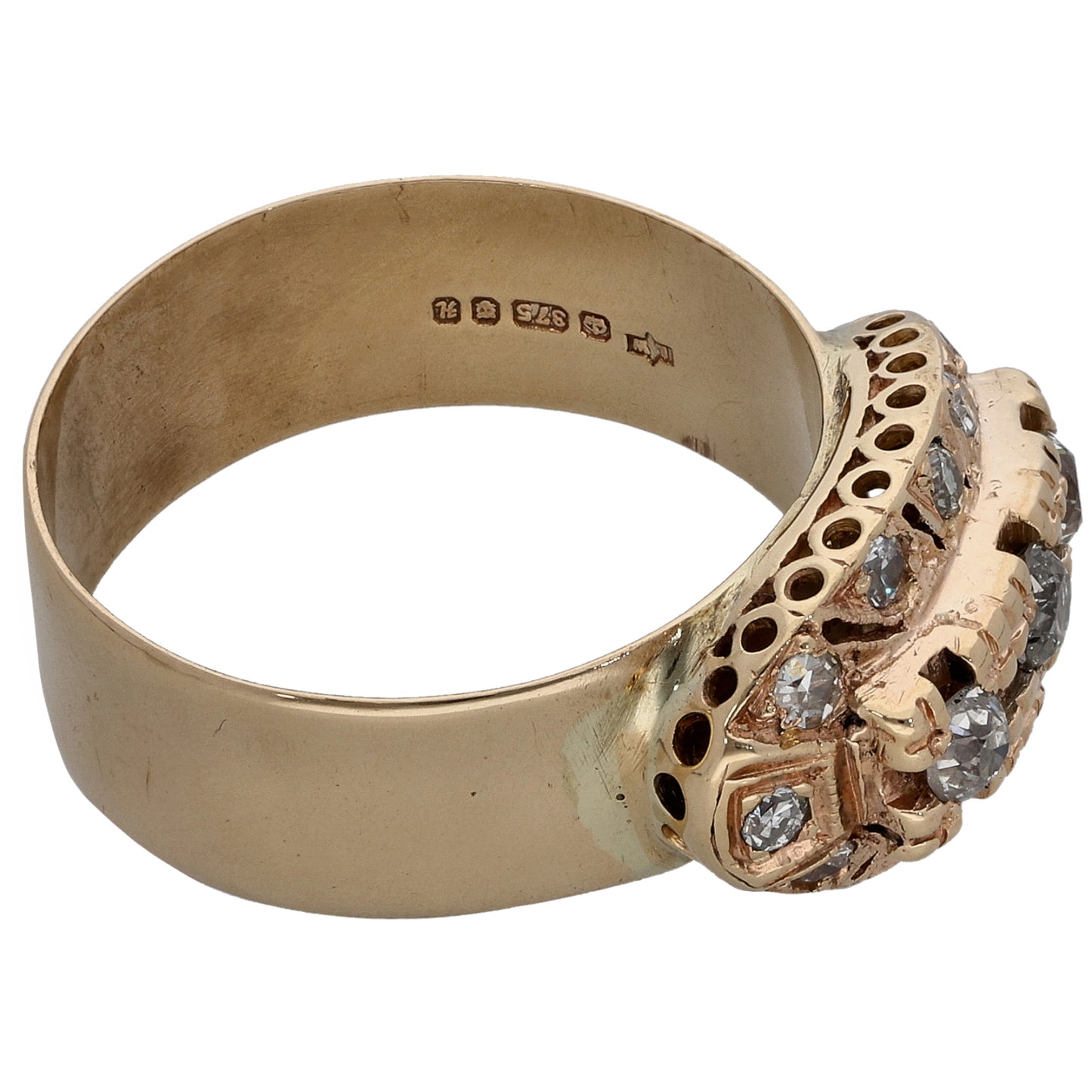 9ct Gold 0.59ct Diamond Cluster Ring Size S