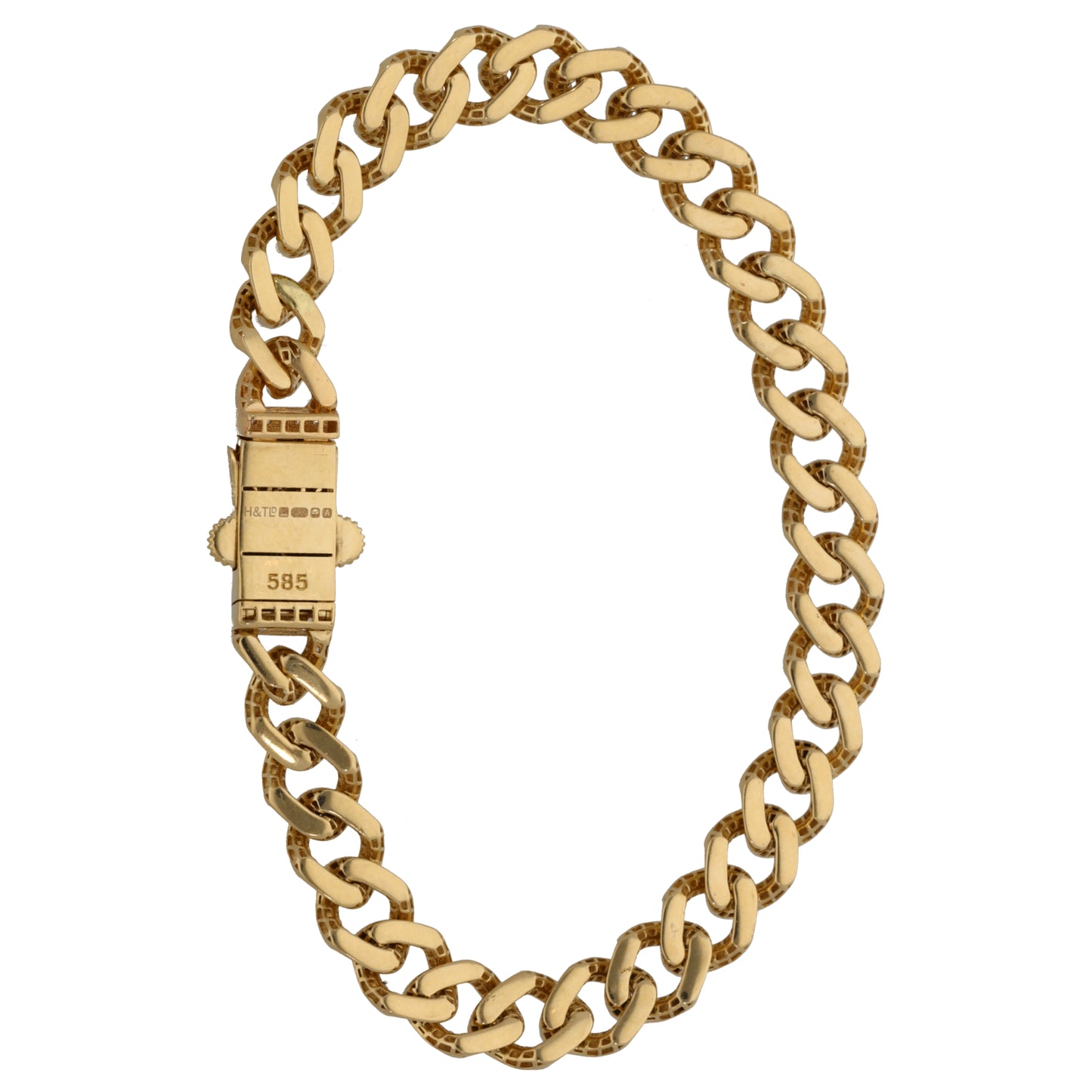 14ct Gold Cubic Zirconia Curb Bracelet
