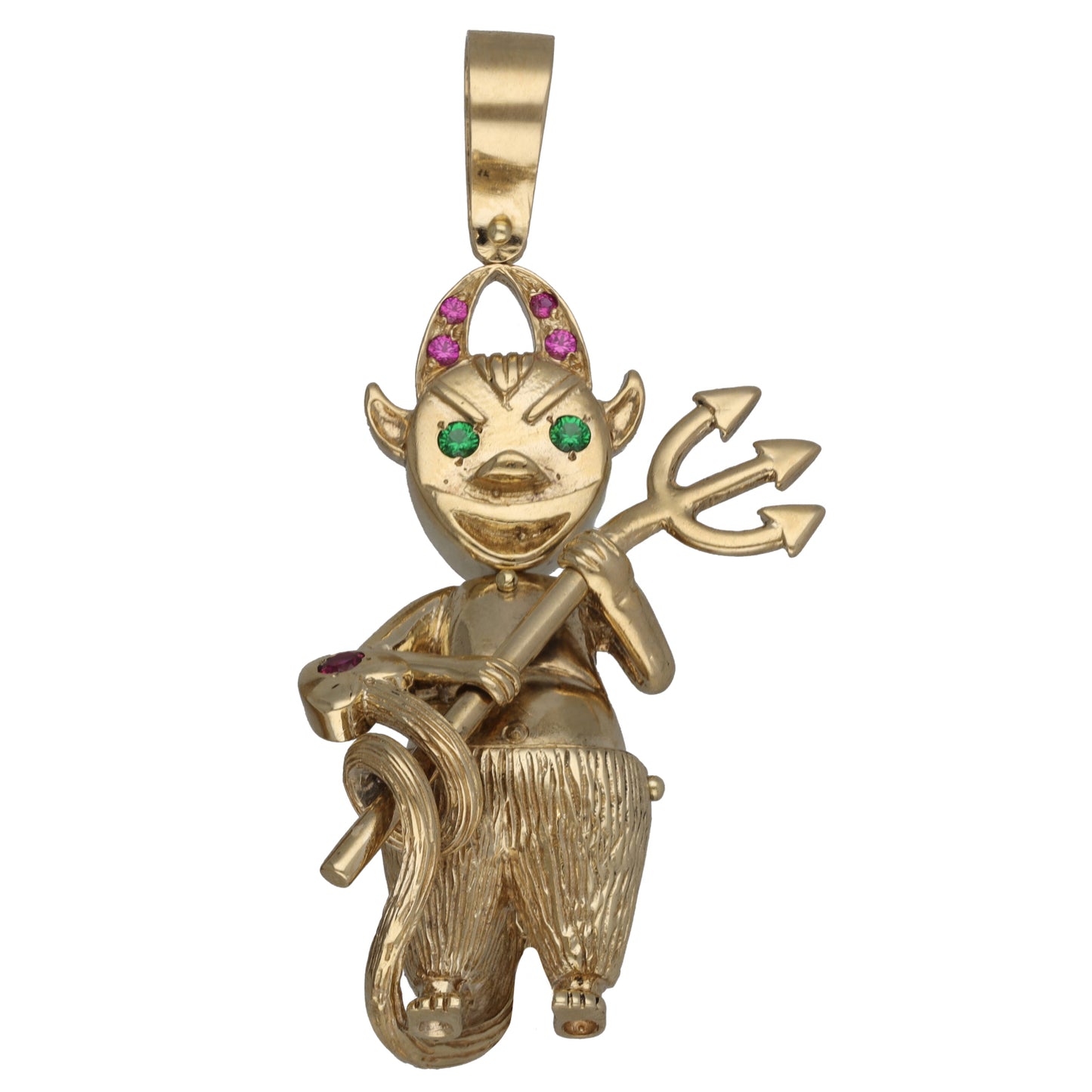 9ct Gold Imitation Gems Devil Pendant