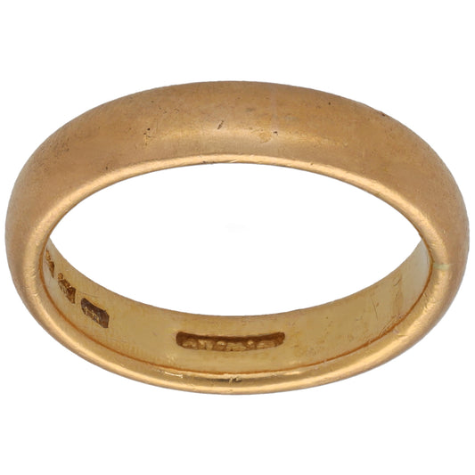 22ct Gold Plain Wedding Ring Size L