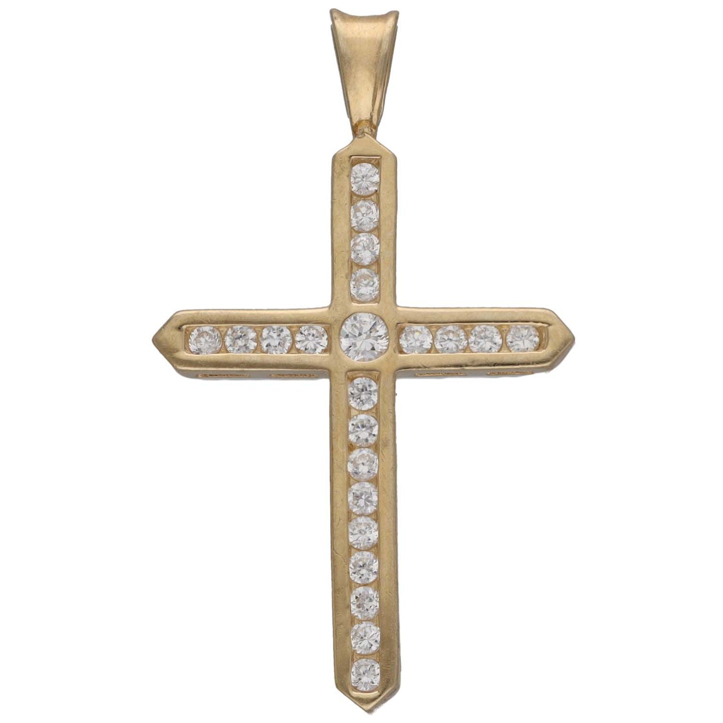 9ct Gold Cubic Zirconia Cross Pendant