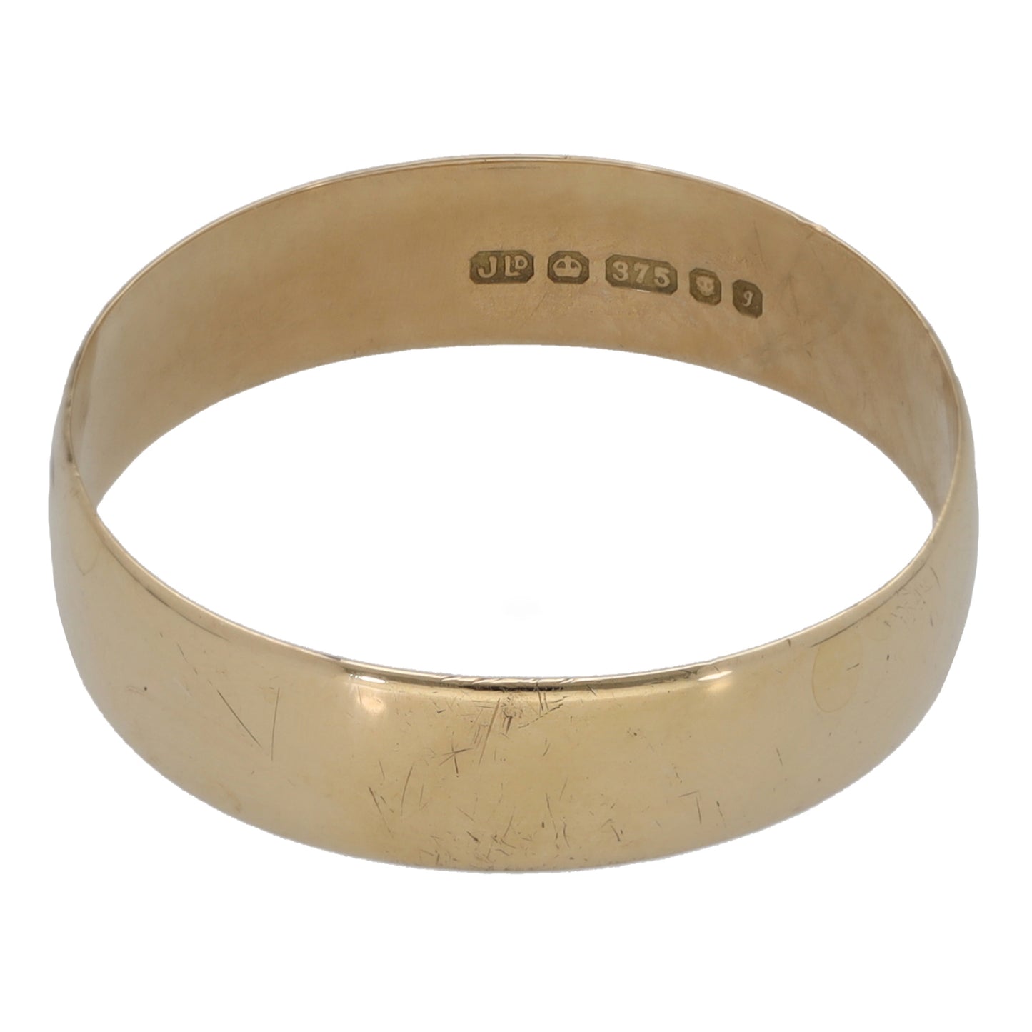 9ct Gold Plain Wedding Ring Size S