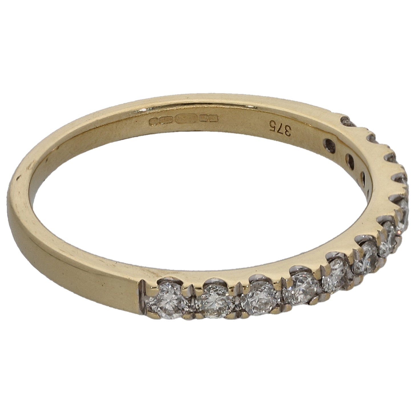 9ct Gold 0.33ct Diamond Half Eternity Ring Size L