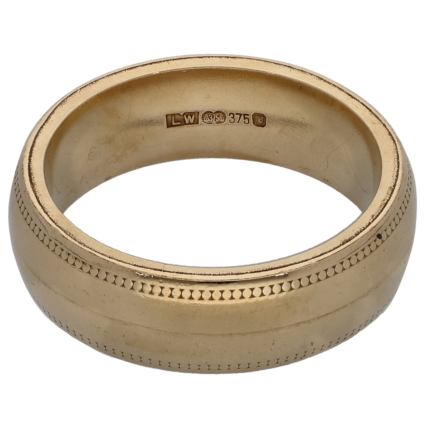 9ct Gold Plain Wedding Ring Size L