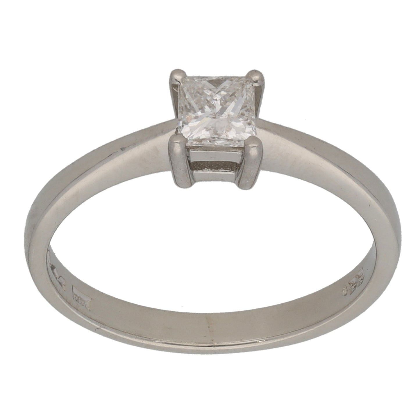 Platinum 0.33ct Diamond Solitaire Ring Size L