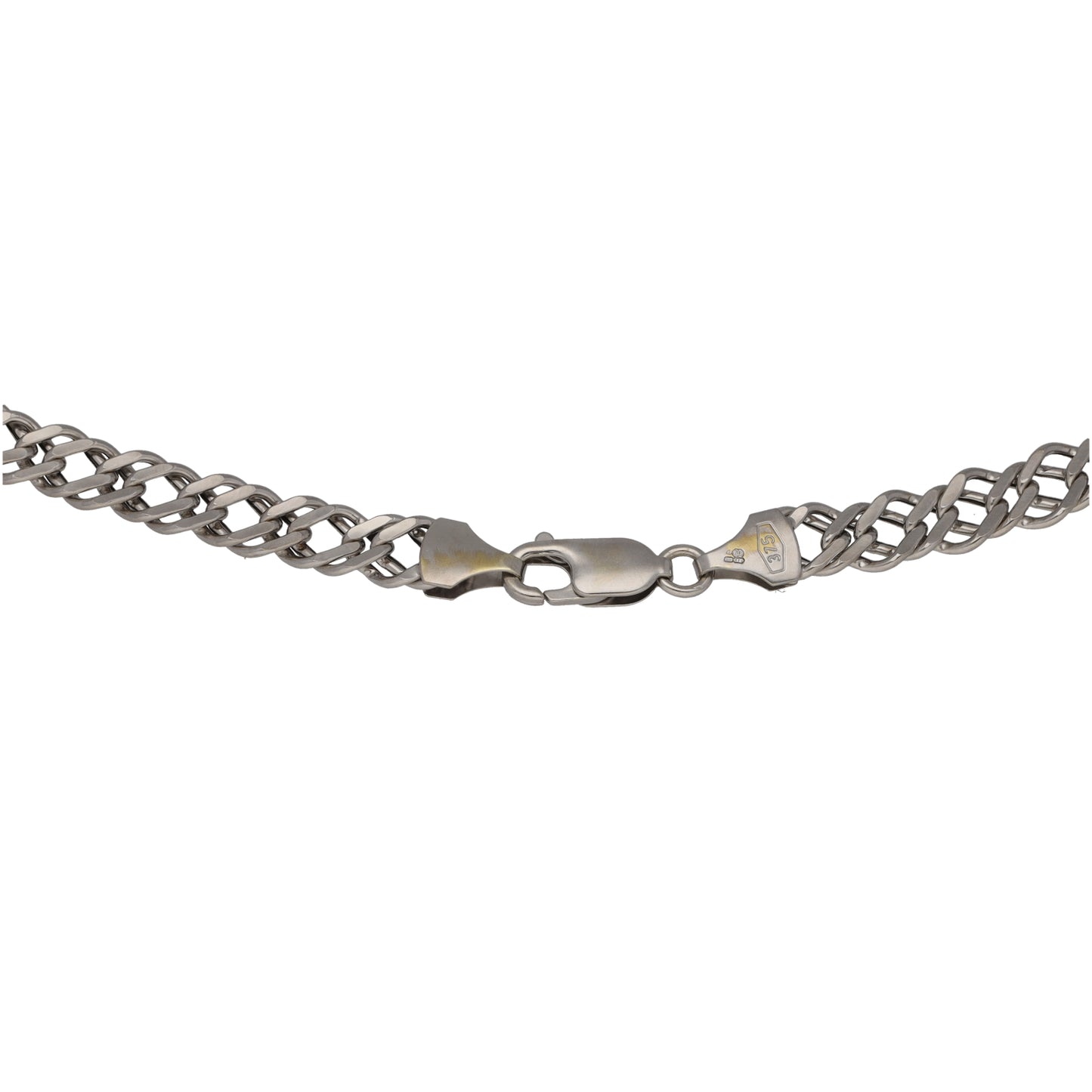 9ct White Gold Double Curb Chain 18"