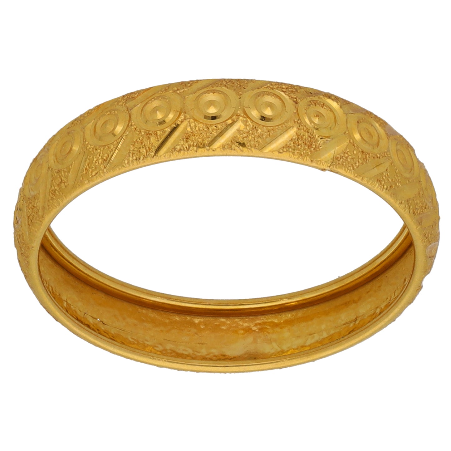 18ct Gold Patterned Wedding Ring Size Q