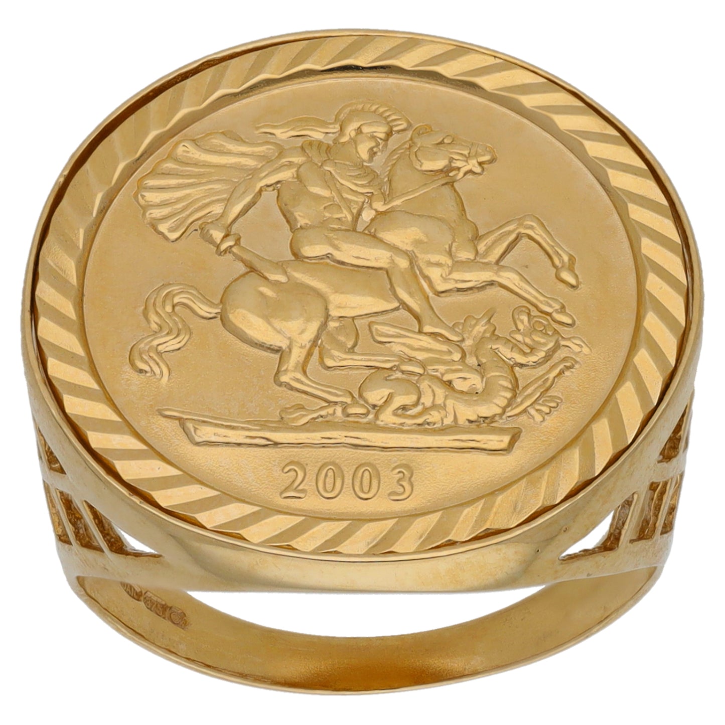 9ct Gold St George Ring Size O