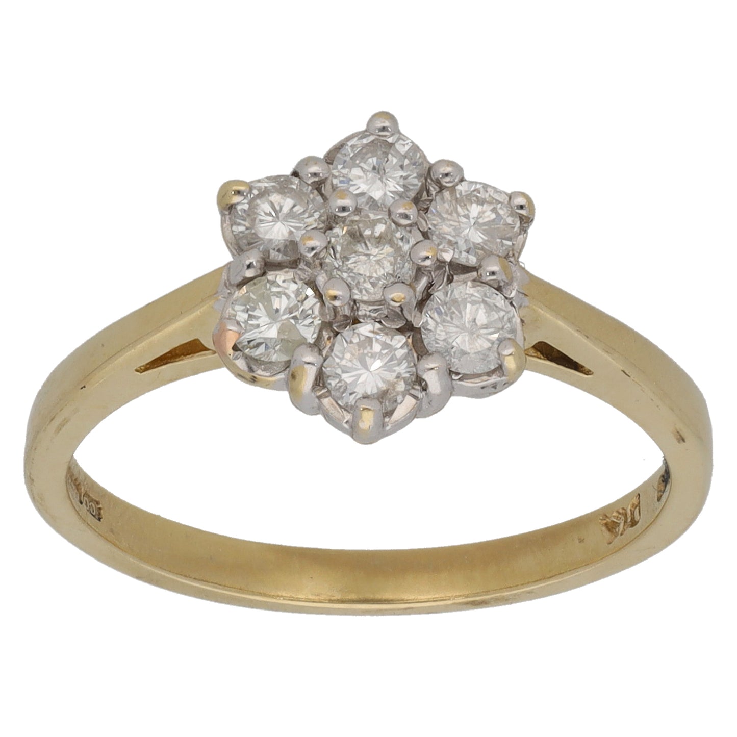 9ct Gold 0.50ct Round Diamond Cluster Ring Size N