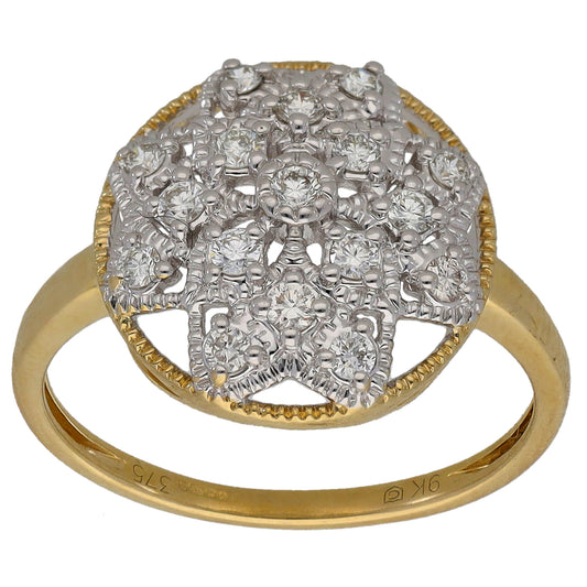 9ct Gold 0.34ct Diamond Dress/Cocktail Ring Size N