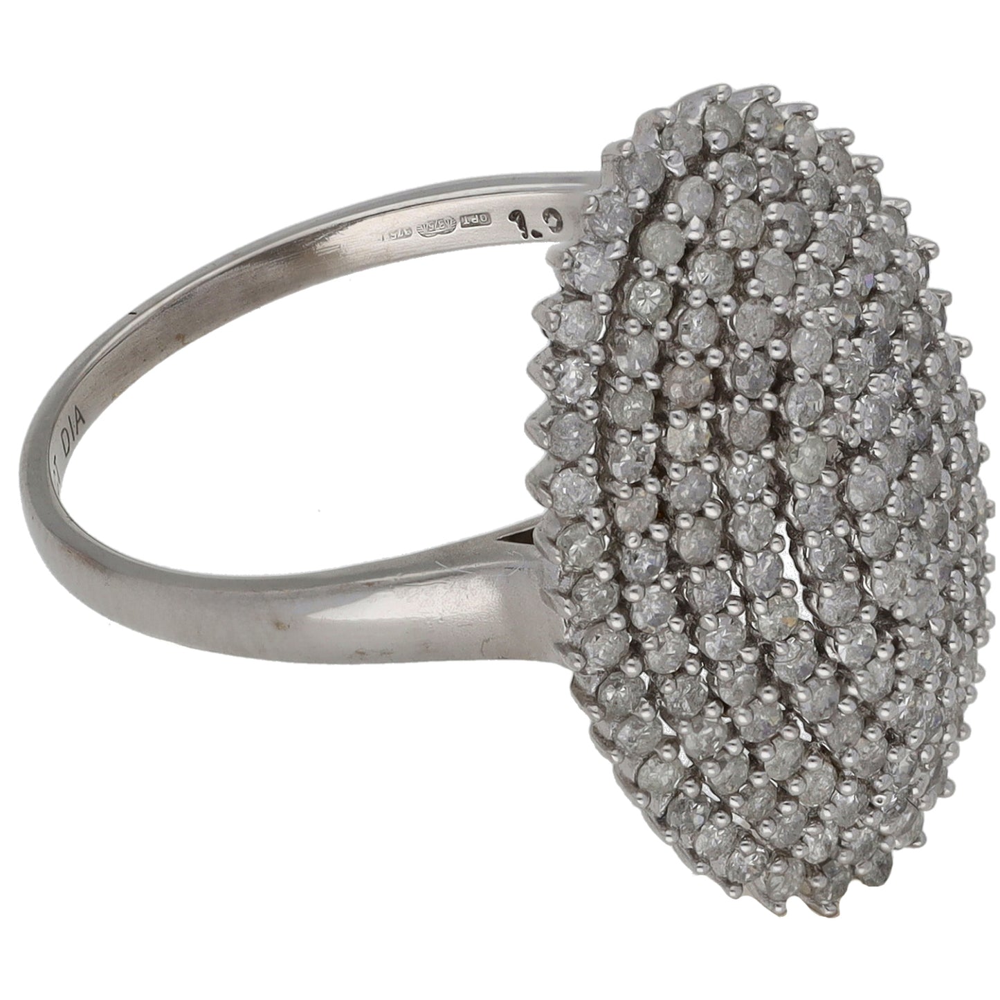 9ct Gold 1.00ct Diamond Cluster Ring Size R