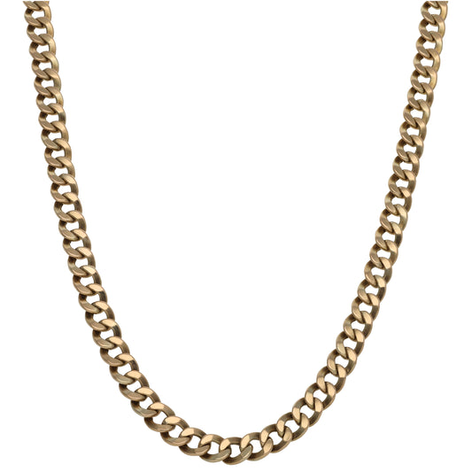 9ct Gold Curb Chain 18"