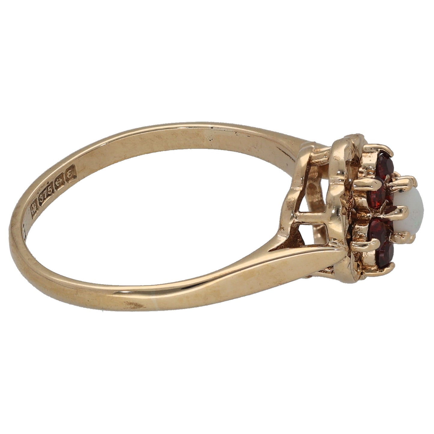 9ct Gold Opal & Garnet Dress/Cocktail Ring Size M