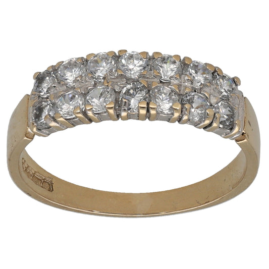 9ct Bicolour Gold Cubic Zirconia Half Eternity Ring Size K