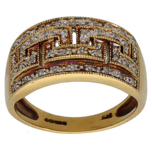 9ct Gold 0.18ct Diamond Alternative Ring Size R