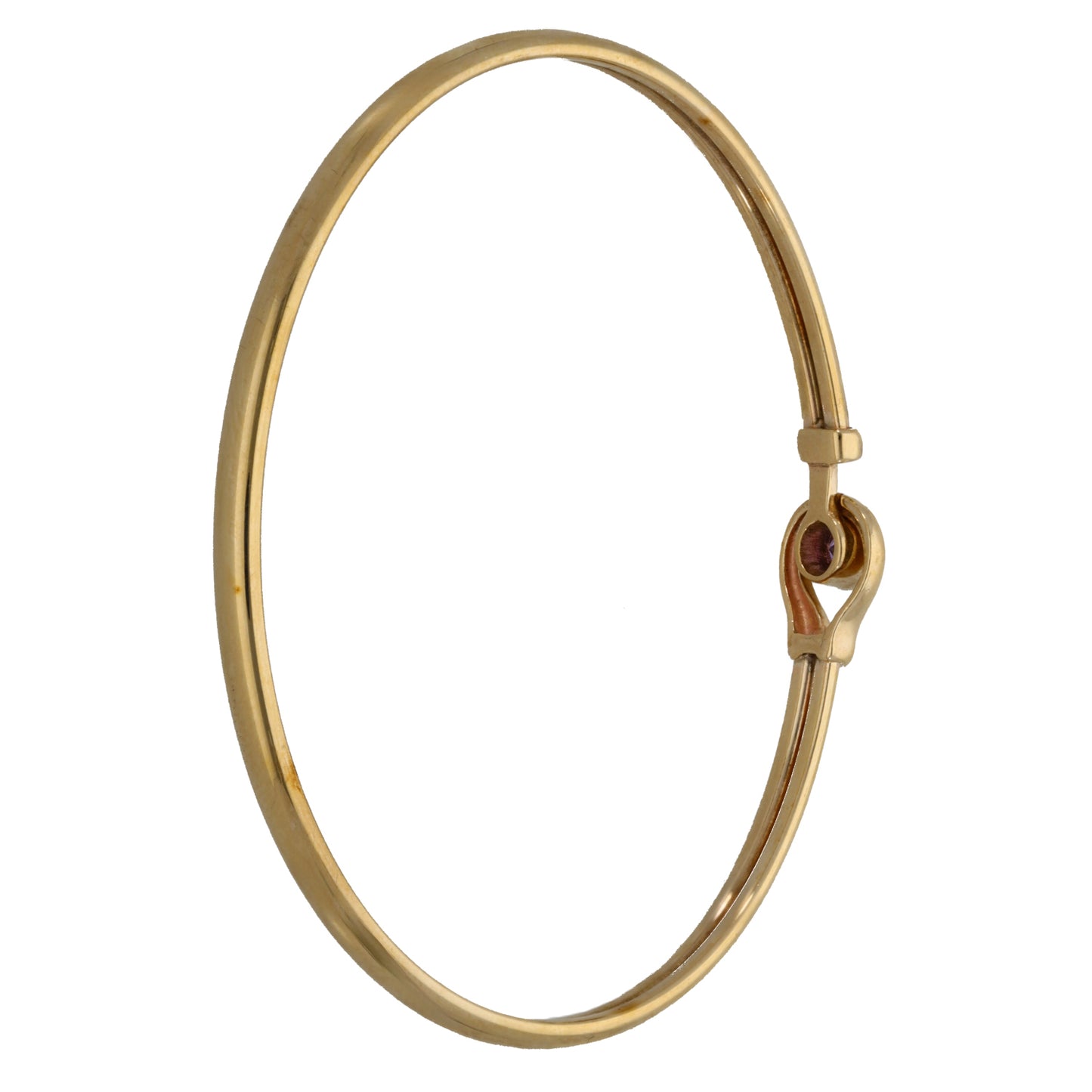 9ct Gold Amethyst Hinged/Clasp Bangle