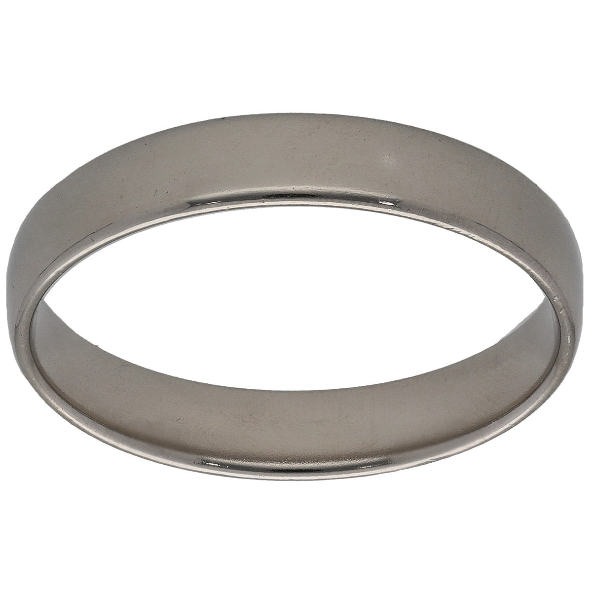 Plain platinum wedding band ring, smooth polished profile