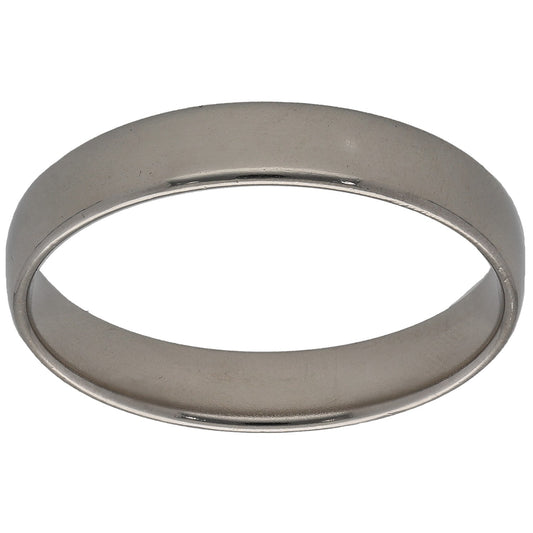 Plain platinum wedding band ring, smooth polished profile