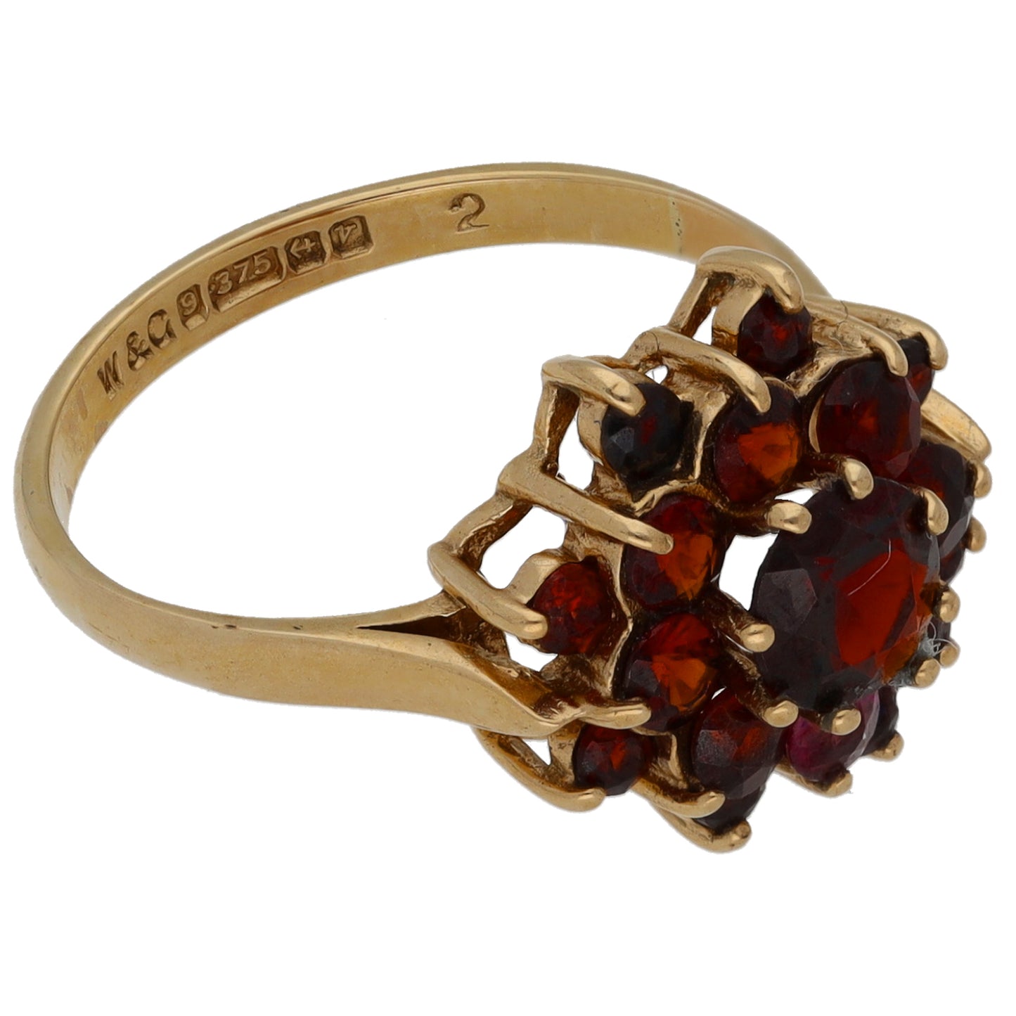 9ct Gold Garnet Dress/Cocktail Ring Size L